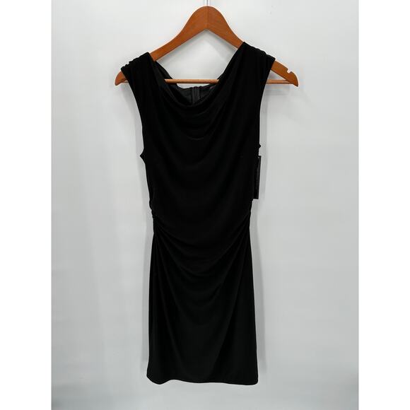 David Meister Dresses & Skirts - DAVID MEISTER NWT Black Ruched Cowl Neck Dress // 8